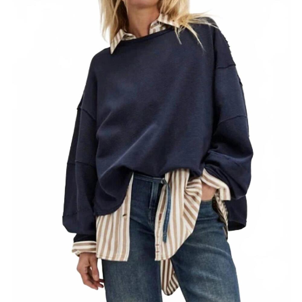 NEW FREE PEOPLE total eclipse tee in deeper iris